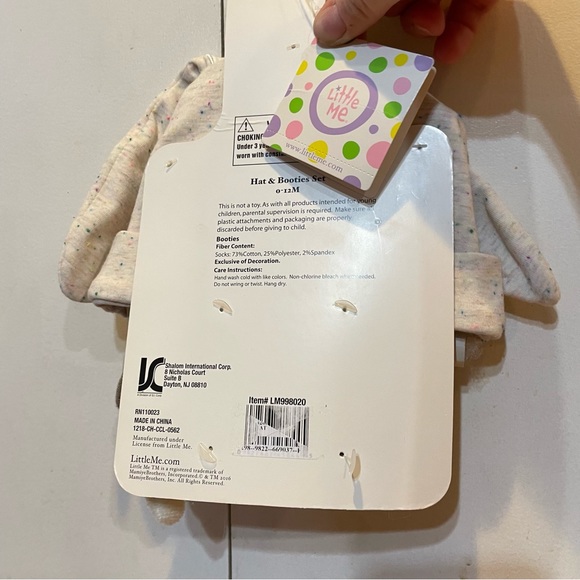 0-12 month baby “My First Easter” hat with booties gift set. Bunny ears - Picture 3 of 5